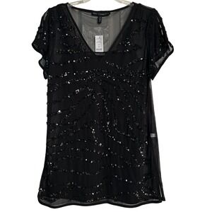 White House Black‎ Market Split Sleeve OTT Tunic Women's Medium NWT